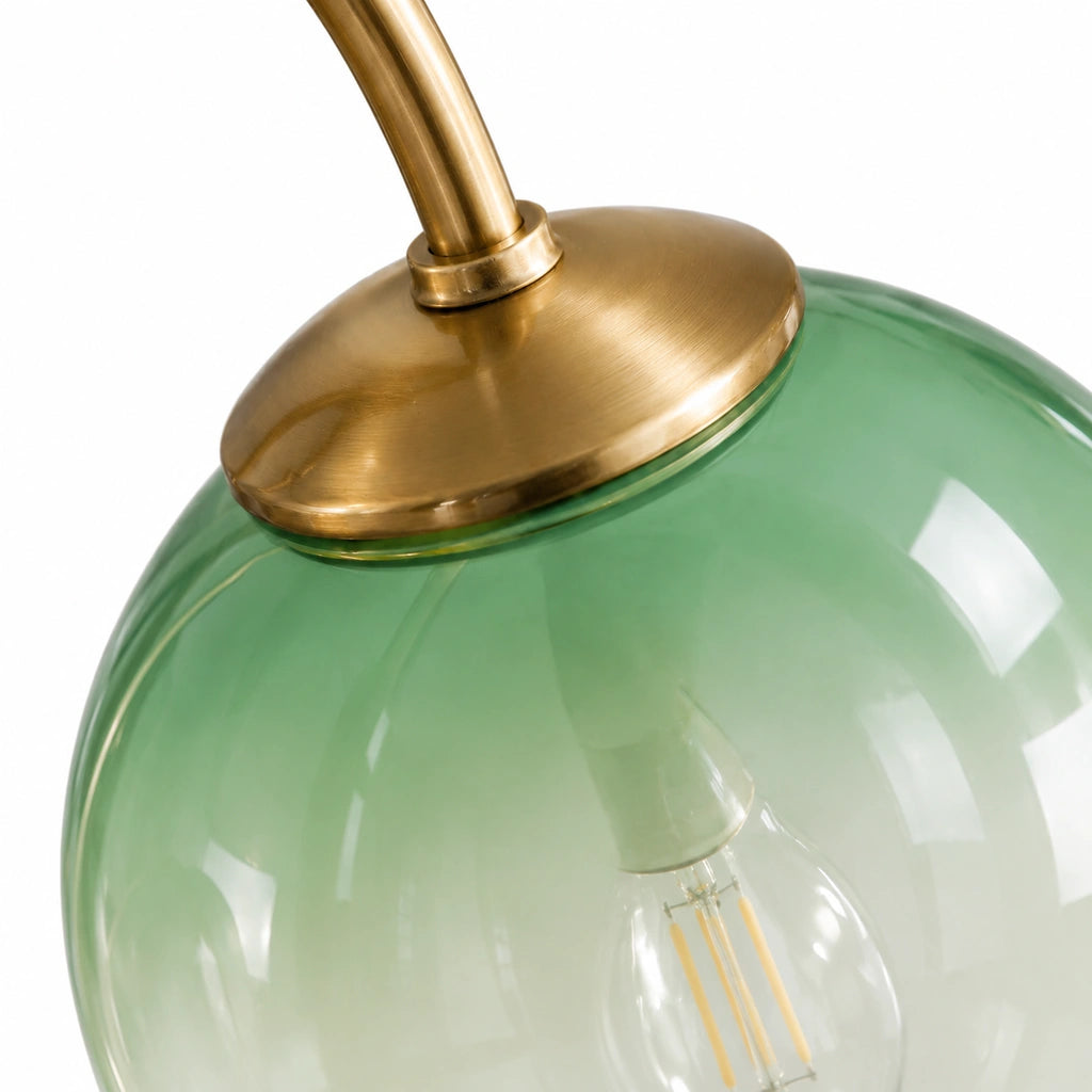 Alistair Modern Green Glass Globe Chandelier, detail detail 1