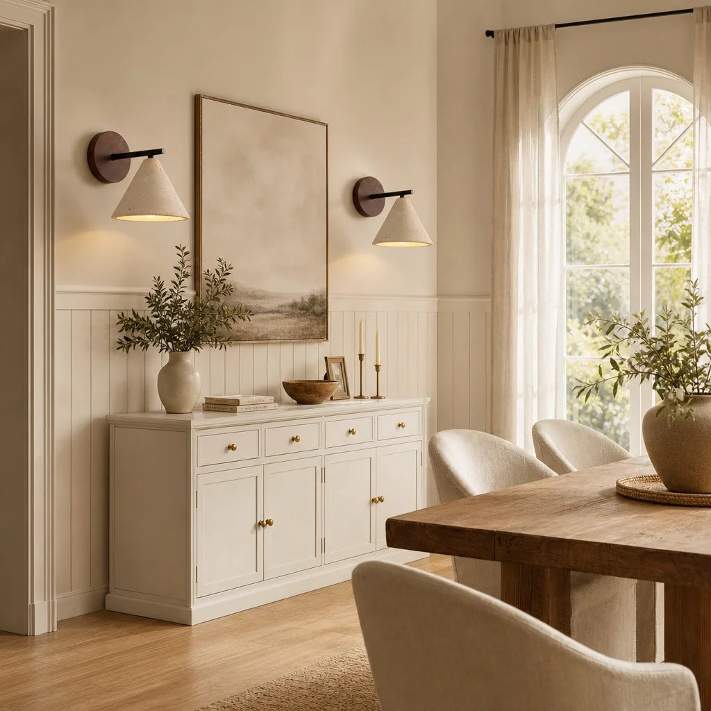 Amelie Minimalist Travertine Cone Wall Sconce13.webp__PID:8e0a4444-5fc7-487b-9ccb-e13143a5cf0e
