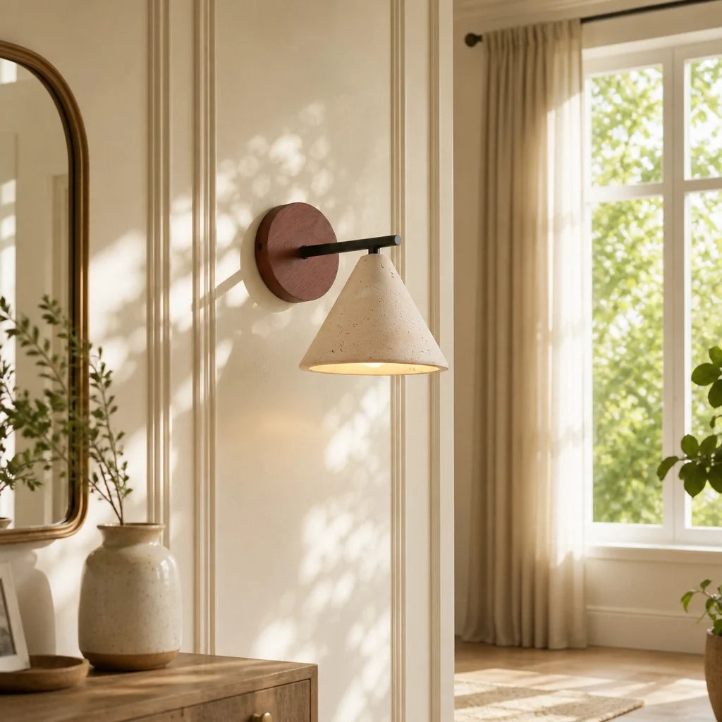 Amelie Minimalist Travertine Cone Wall Sconce14.webp__PID:44445fc7-987b-4ccb-a131-43a5cf0e5716