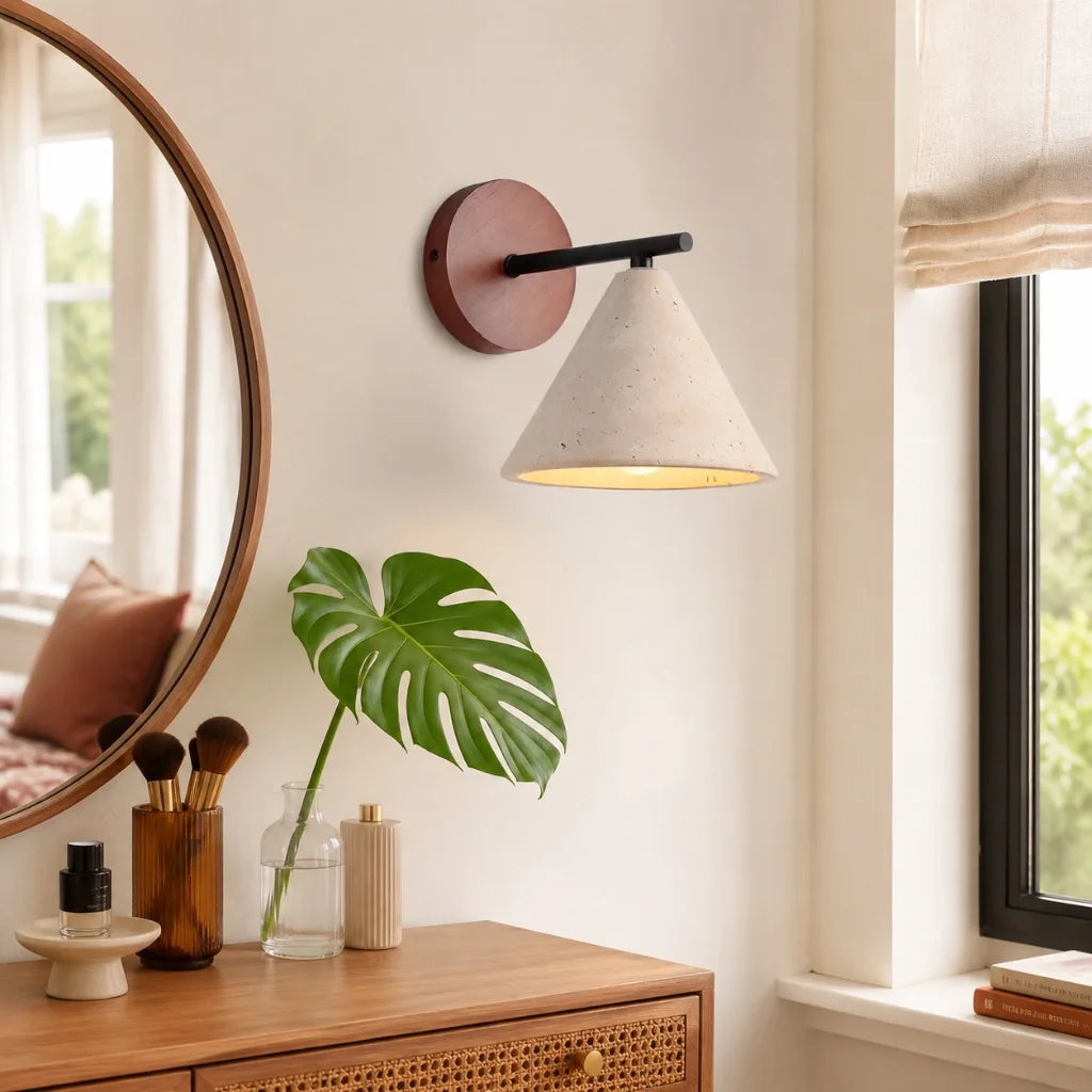 Amelie Minimalist Travertine Cone Wall Sconce3.webp__PID:92c212a6-bdae-45a1-bd1e-8a637bdae144