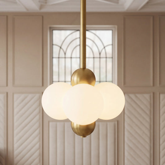 Amory Modern Brass Cluster Sphere Chandelier