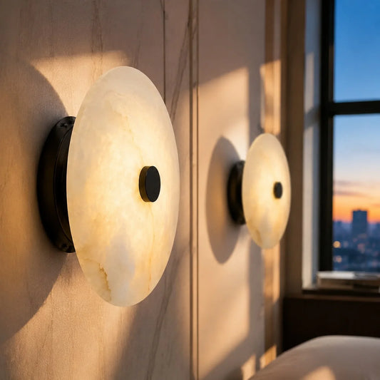 Ankeny Modern Alabaster Oval Wall Lamp
