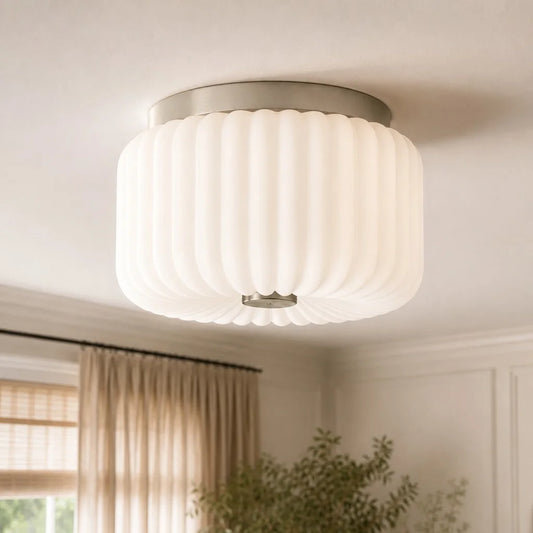 Annelise Modern Minimalist Milk Glass Ceiling Light