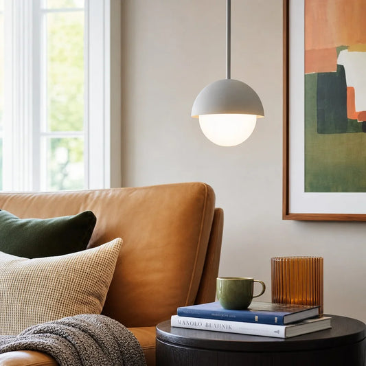 Anthea Modern Half Dome Globe Metal Glass Pendant Light