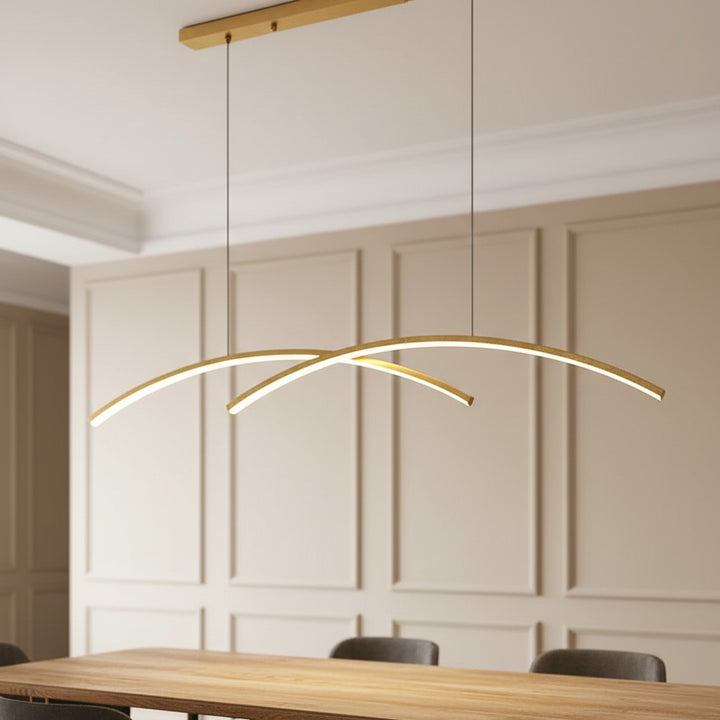 Arch Chandelier with Aluminum LED Lines in Scandinavian Style