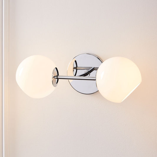 Arke Modern 2-Light Staggered Globe Glass Wall Sconce
