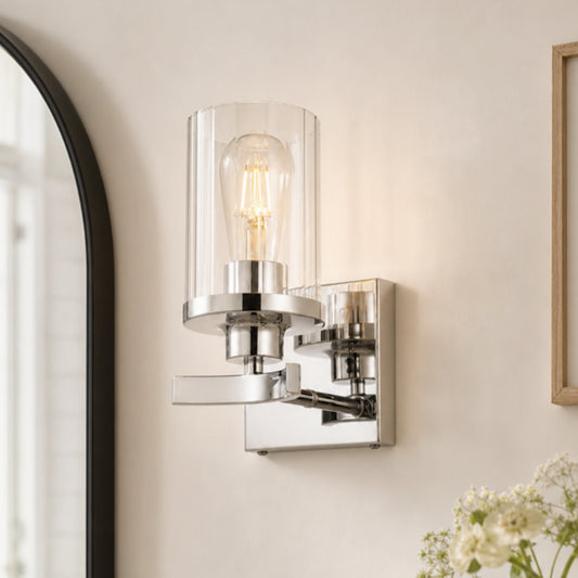 Arlo Modern Tube Fluted Glass Wall Sconce