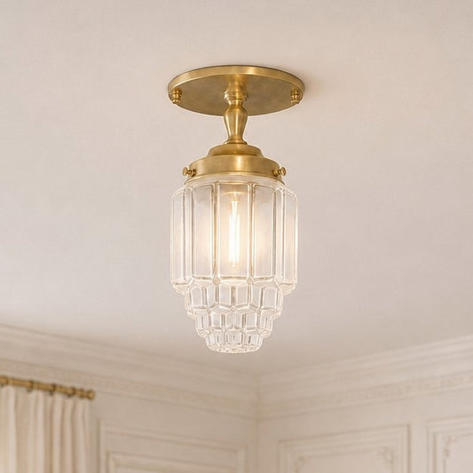 Aubrielle Art Deco Hand Blown Glass Tiered Ceiling Light