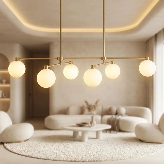 Aveline Modern Metal Linear Sphere Chandelier