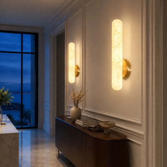 Averon Modern LED Alabaster Cylinder Wall Light