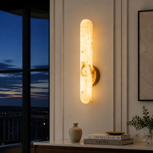 Averon Modern LED Alabaster Cylinder Wall Light
