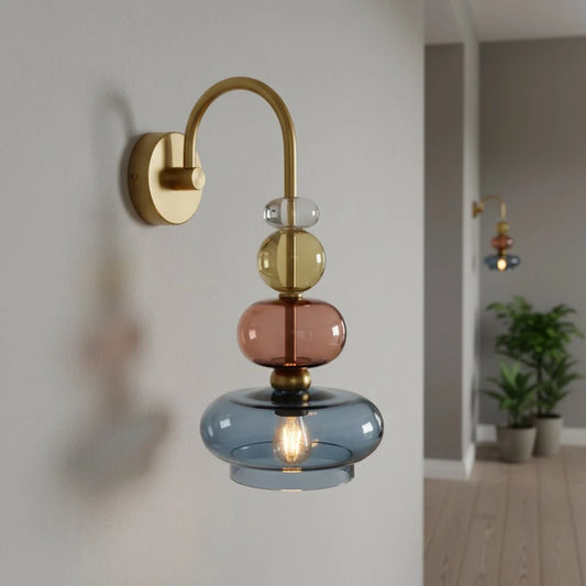 Aynur Vintage Multi-Tone Glass Wall Sconce