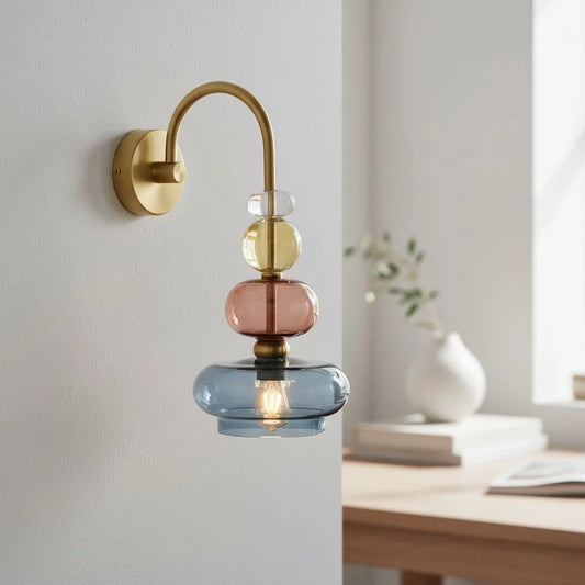 Aynur Vintage Multi-Tone Glass Wall Sconce