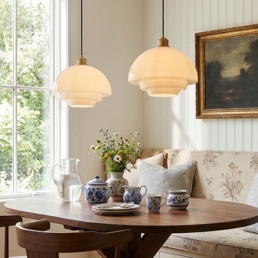 Bonavito Modern Minimalist Milk Glass Pendant Light