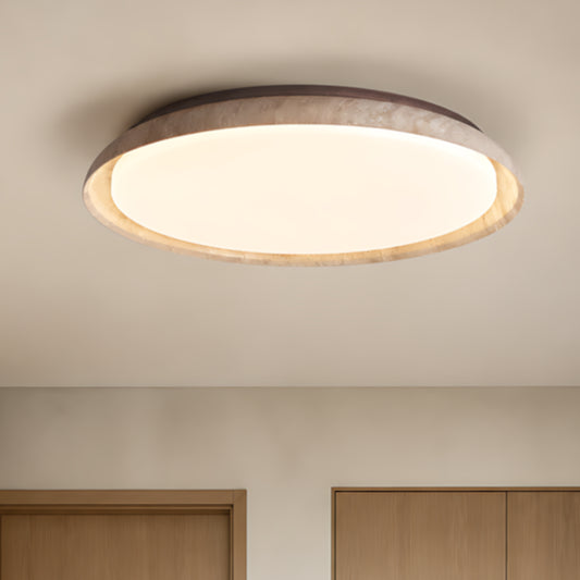 Beatrice Japanese Wabi-Sabi Travertine Natural Stone Round Ceiling Light