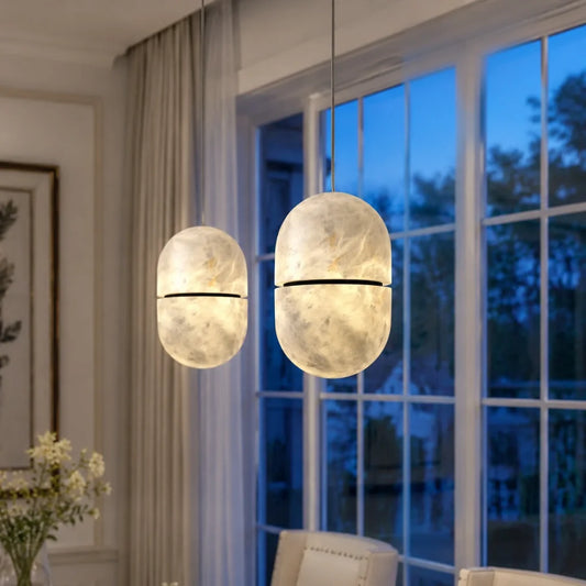 Bede Modern Alabaster Multi-Head Pendant Light