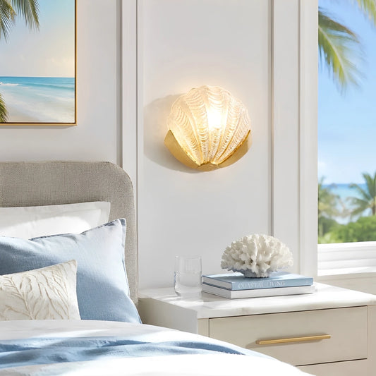 Beryl Modern Art Glass Shell Wall Light