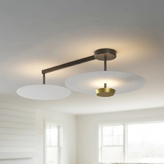 Black Gold Round Chandelier with Remote Control Dimming Ceiling Lights