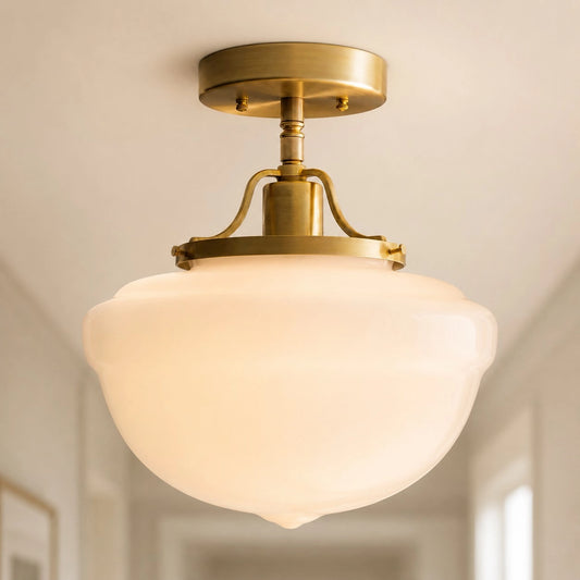 Boren Modern White Glass Ceiling Light