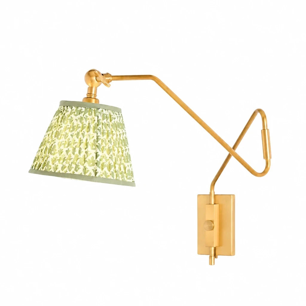 Brennan Modern Pleated Fabric Swing Arm Wall Light view 13