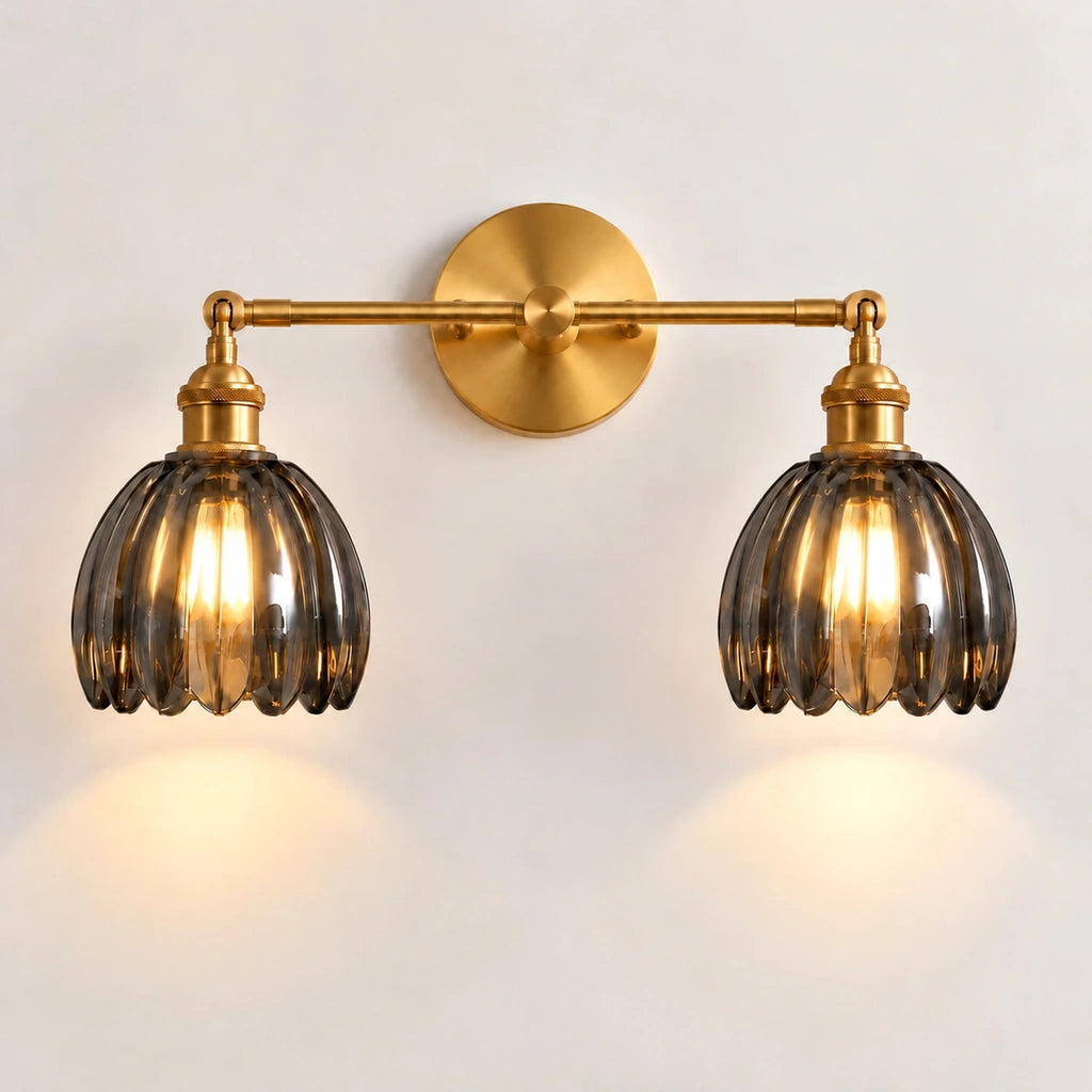 Brenton Vintage Tulip Fluted Glass Wall Light - no socket switch - view 21