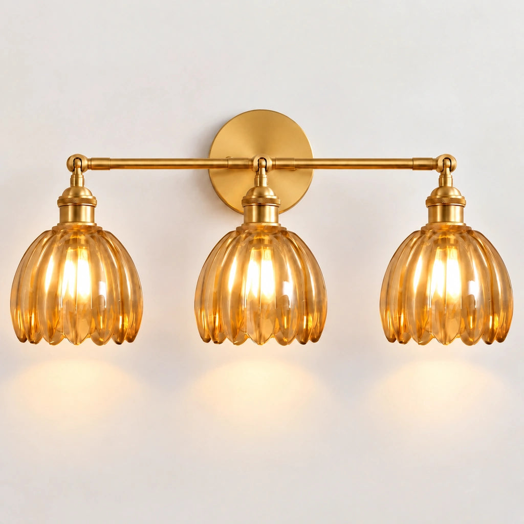 Brenton Vintage Tulip Fluted Glass Wall Light - details no switch - Brenton Vintage Tulip Fluted Glass Wall Light（22）.webp