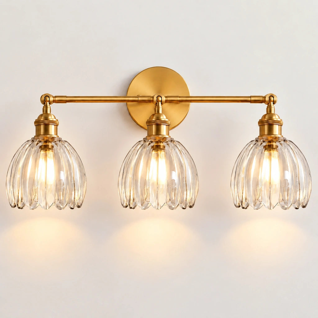 Brenton Vintage Tulip Fluted Glass Wall Light - no socket switch - view 24