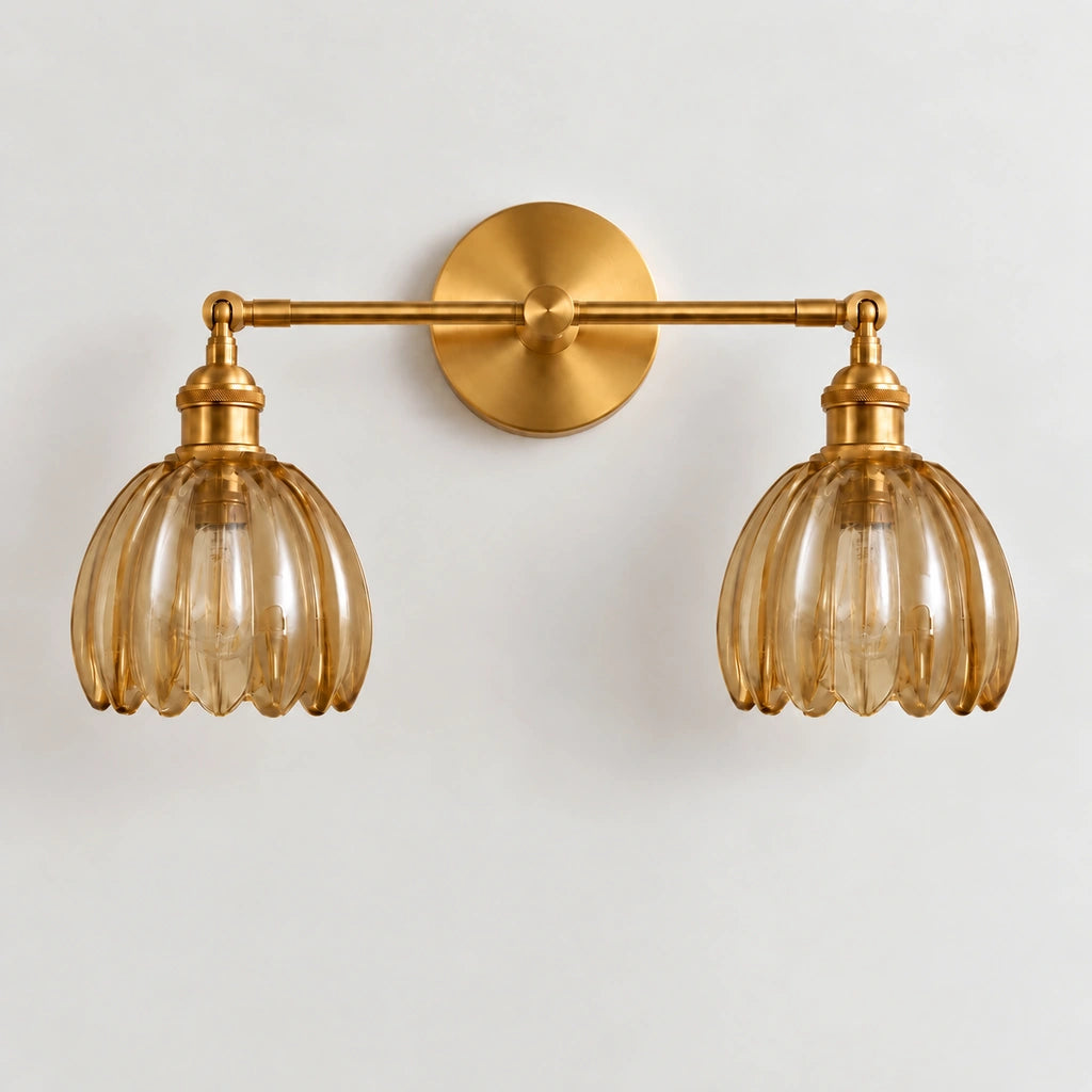 Brenton Vintage Tulip Fluted Glass Wall Light - details no switch - Brenton Vintage Tulip Fluted Glass Wall Light（27）.webp