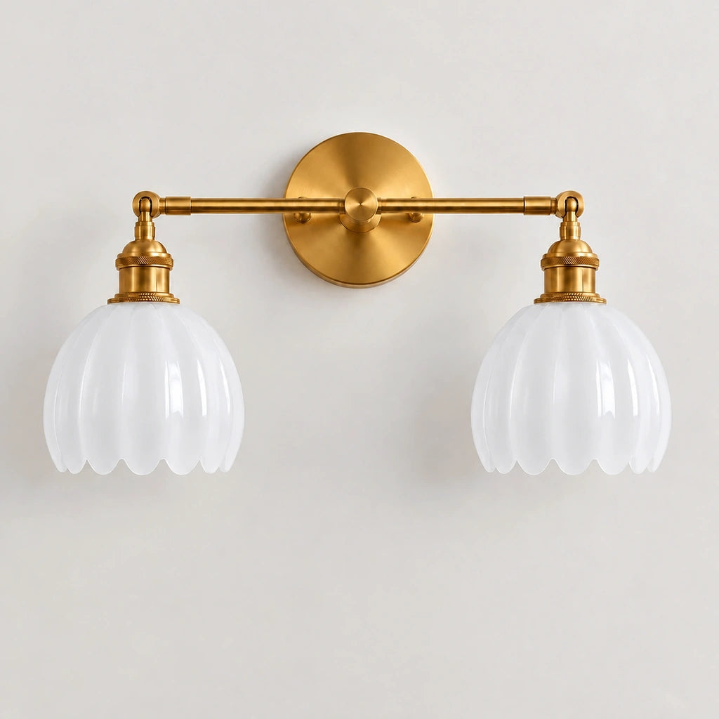 Brenton Vintage Tulip Fluted Glass Wall Light - no socket switch - view 30