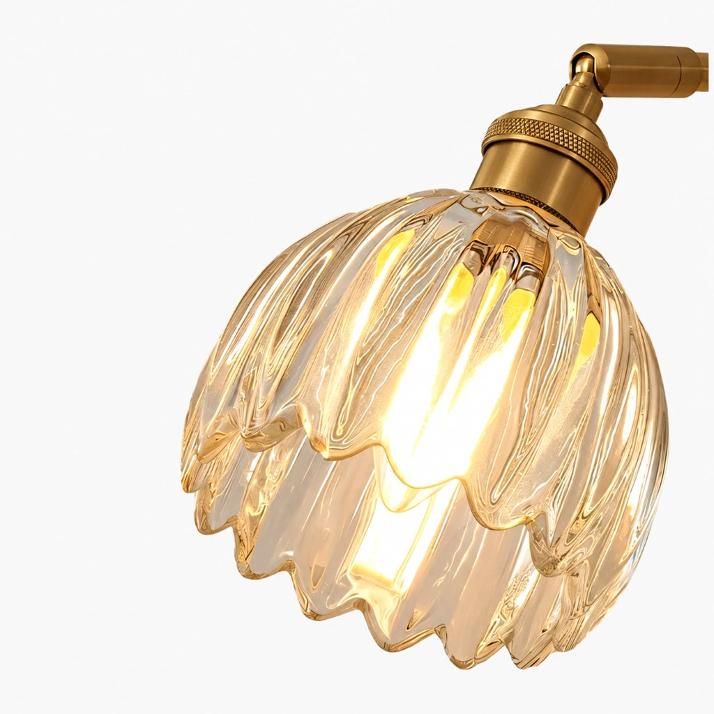 Brenton Vintage Tulip Fluted Glass Wall Light macro detail Brenton Vintage Tulip Fluted Glass Wall Light（32）.webp