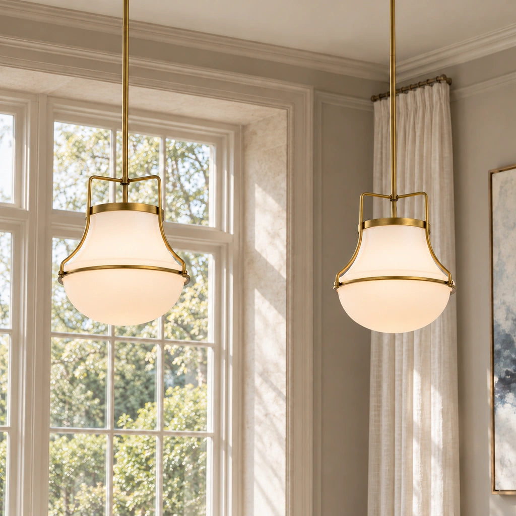 Bria Natural Brass Dia 14.0 inch close installed scene