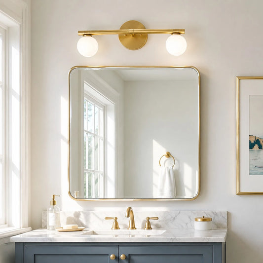 Brielle Modern Globe Glass Metal Linear Wall Sconce
