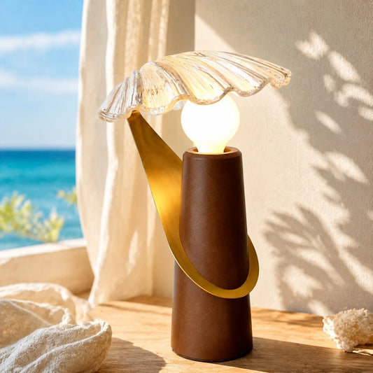 Brinleyth Modern Scallop Shell Glass Table Lamp