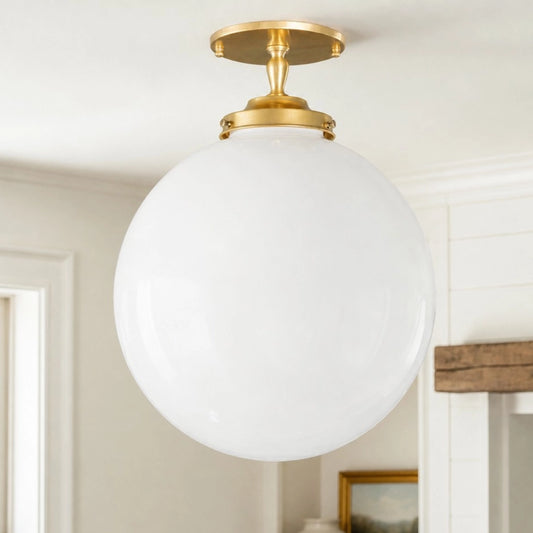 Britta Modern Milk Glass Globe Ceiling Light