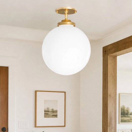 Britta Modern Milk Glass Globe Ceiling Light