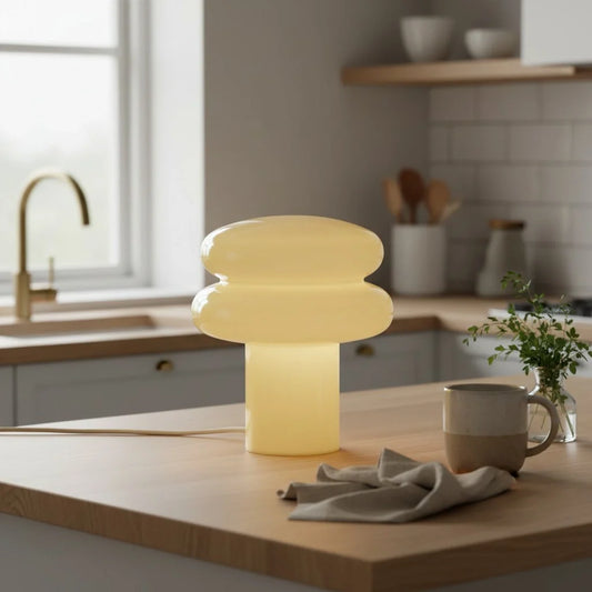 Bruno Bauhaus Mushroom Opal Glass Table Lamp