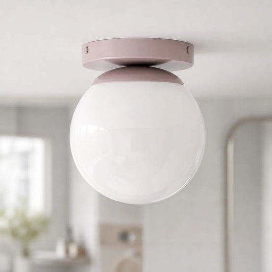 Brynn Modern Dome Cap Globe Milk Glass Semi‑Flush Ceiling Light