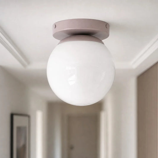 Brynn Modern Dome Cap Globe Milk Glass Semi‑Flush Ceiling Light