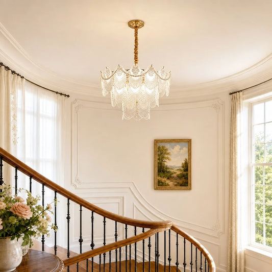 Brynna Vintage Tiered Capiz Shell Glass Chandelier