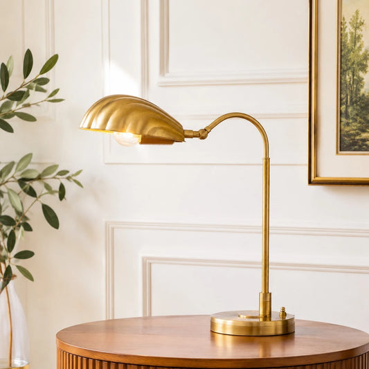 Caelum Art Deco Shell Metal Adjustable Table Lamp