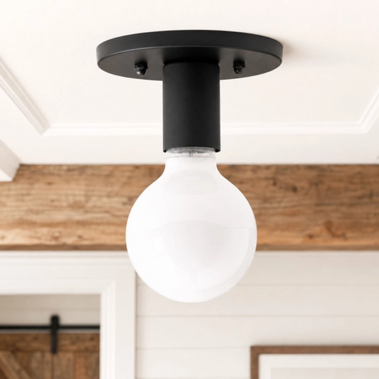 Calanthe Modern White Globe Semi-Flush Ceiling Light