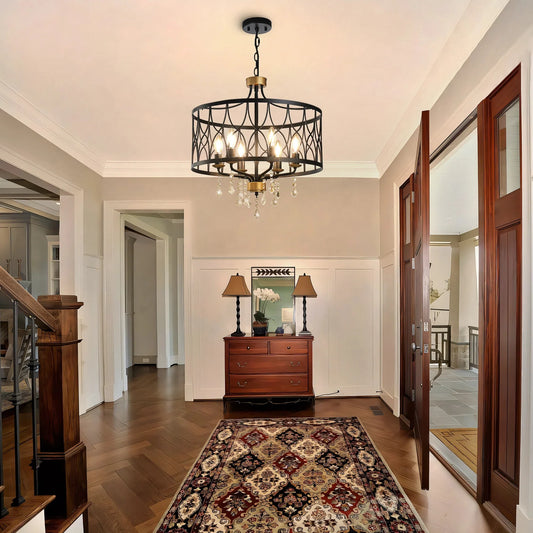 Callum Farmhouse Metal Cage 6-Light Chandelier