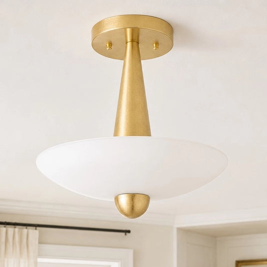 Cecily Art Deco Brass Glass Ceiling Light
