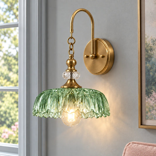 Ilaria Vintage Scalloped Glass Wall Sconce