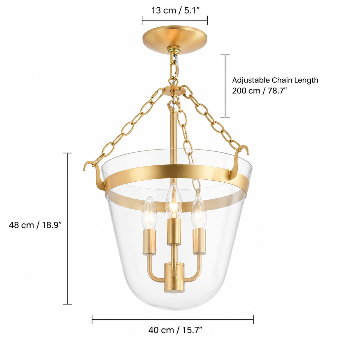 AI-generated Cecily pendant dimensions 40 x 48 cm dual units