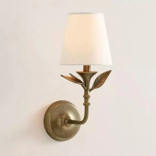 Celia Rustic Botanical Forged Iron Wall Sconce