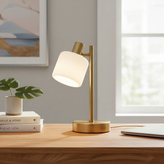 Modern Elegant Ceramic Adjustable Brass Table Light