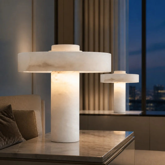 Cerin Modern Layered Alabaster Table Lamp
