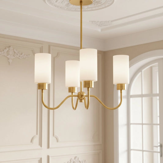 Elias Modern Glass Cylinder Chandelier
