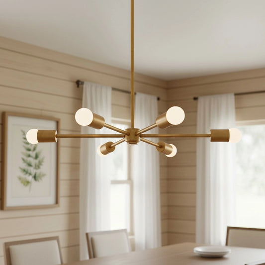 Winnell Modern Crossed Arm Six Sphere Metal Chandelier